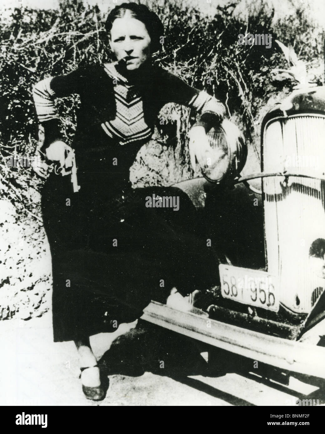 BONNIE PARKER  (1910-34) criminal companion of Clyde Barrow in 1933 when he took this photo Stock Photo