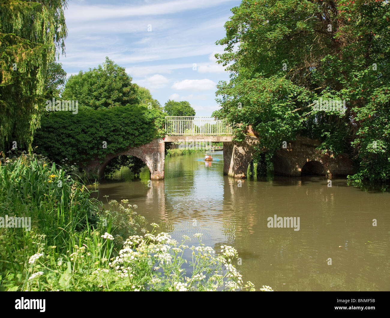 The River Wey Navigations near Farncombe Boathouse in Godalming in Surrey Stock Photo