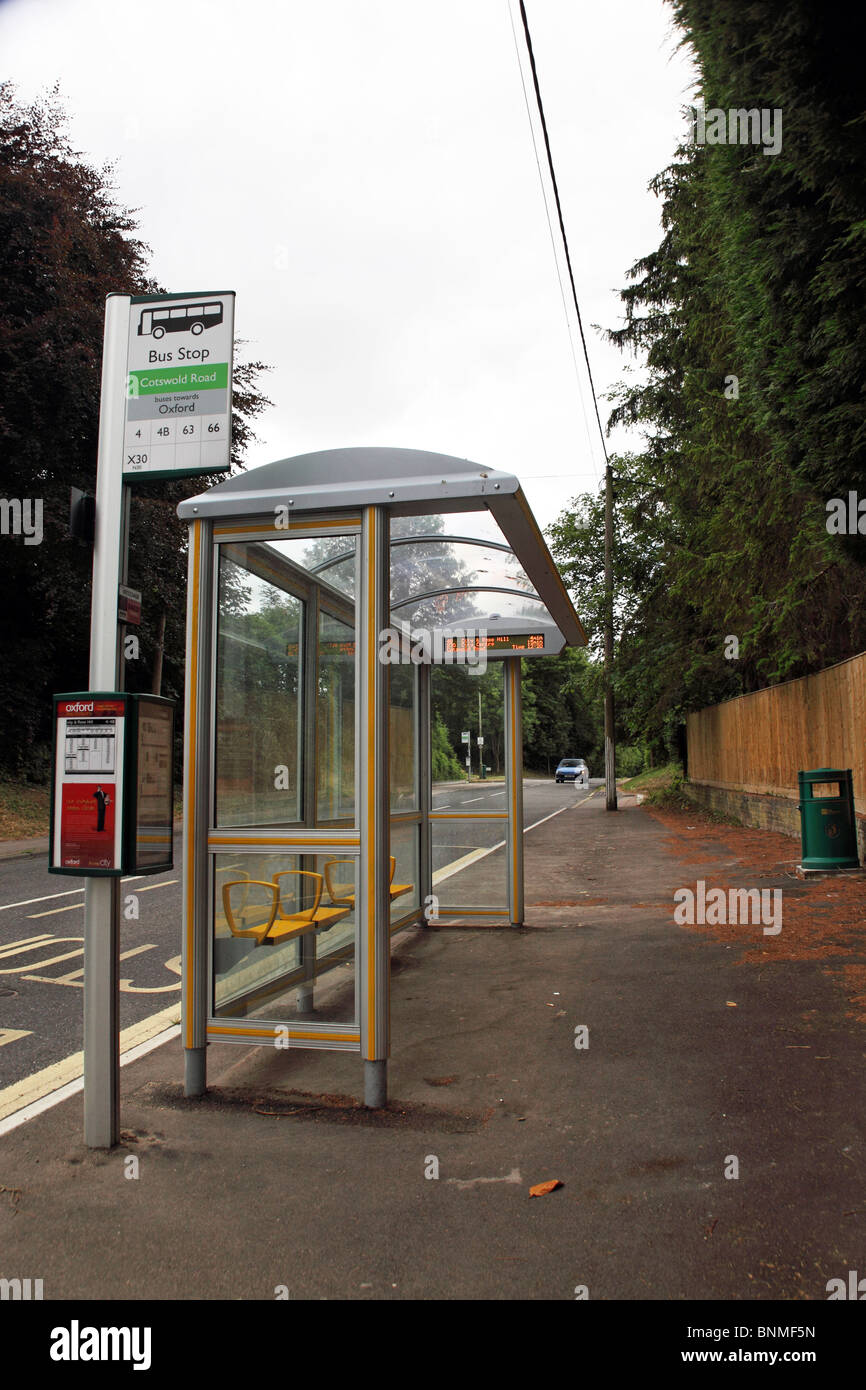 Bus stop with Electronic timetable Stock Photo Alamy