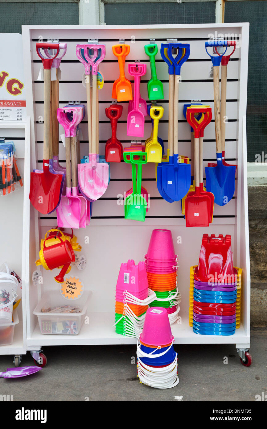 Buckets and spades for sale, Scarborough, NorthYorkshire Stock Photo