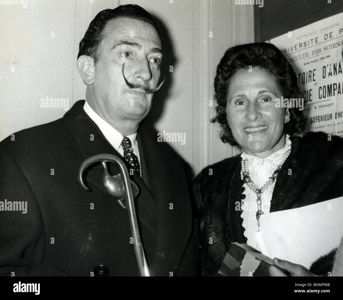 Salvador Dali 1984 89 Spanish Artist With Wife Gala At The Sorbonne In Paris Stock Photo Alamy