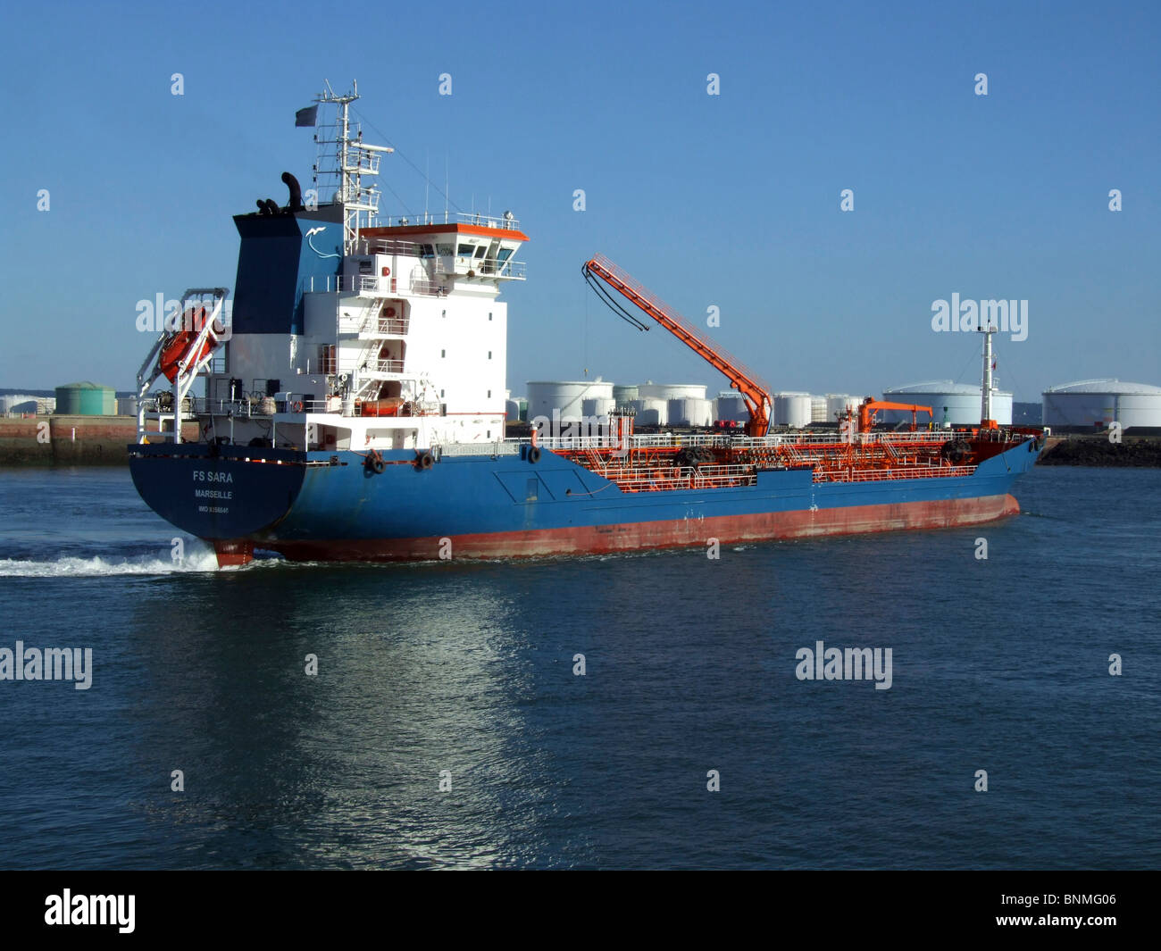 Chemistry tanker harbour port Le Havre Normandy France oil tanker tank
