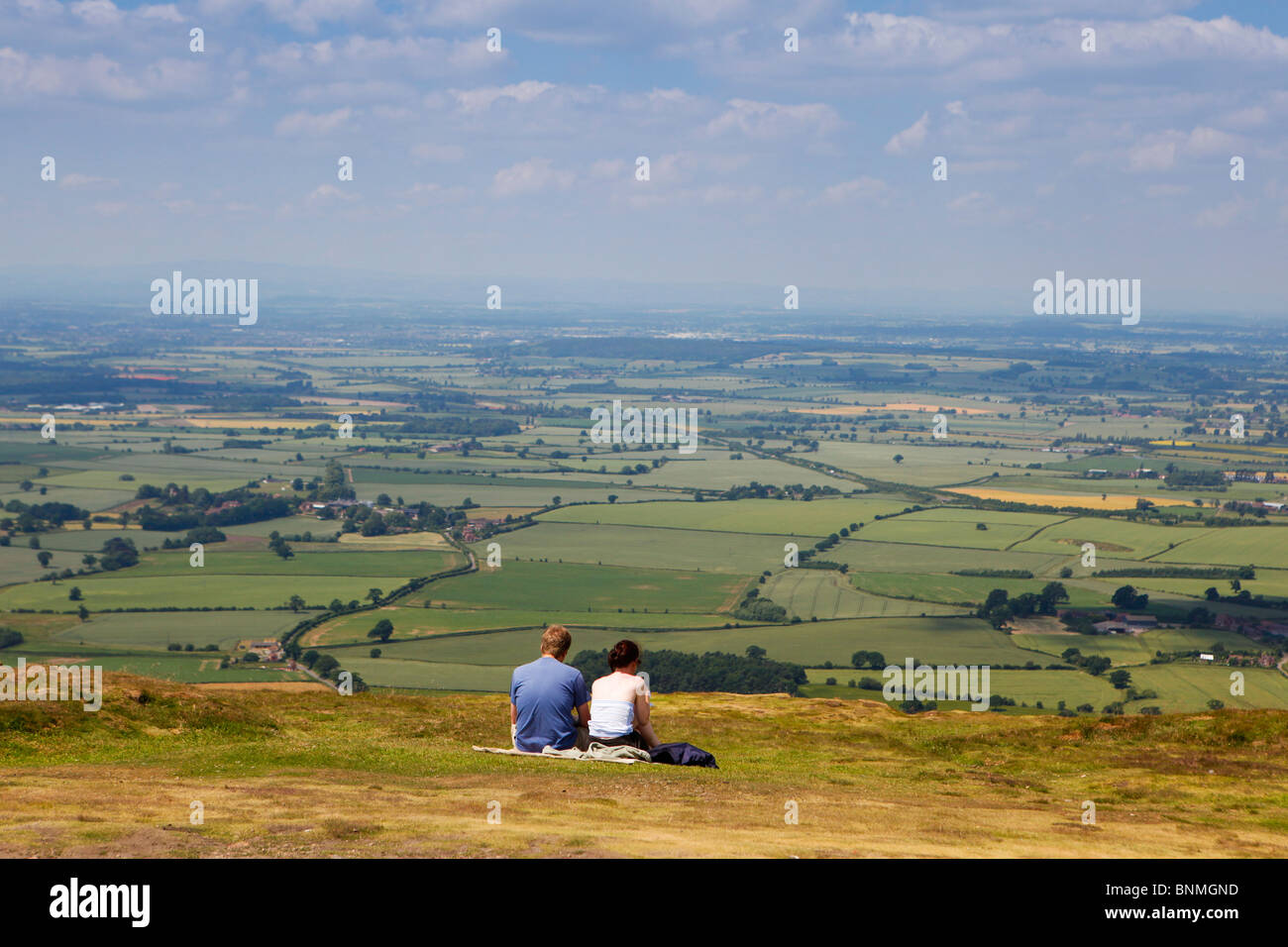 View from the top of The Wrekin, Telford, Shropshire Stock Photo