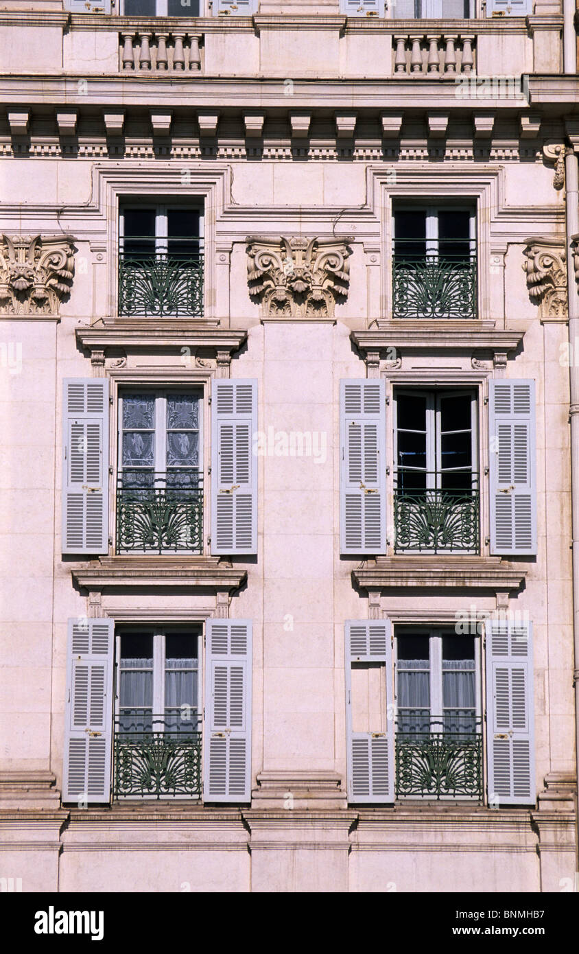 Nice Windows Communal Building Shuttered windows in Nice Stock Photo - Alamy