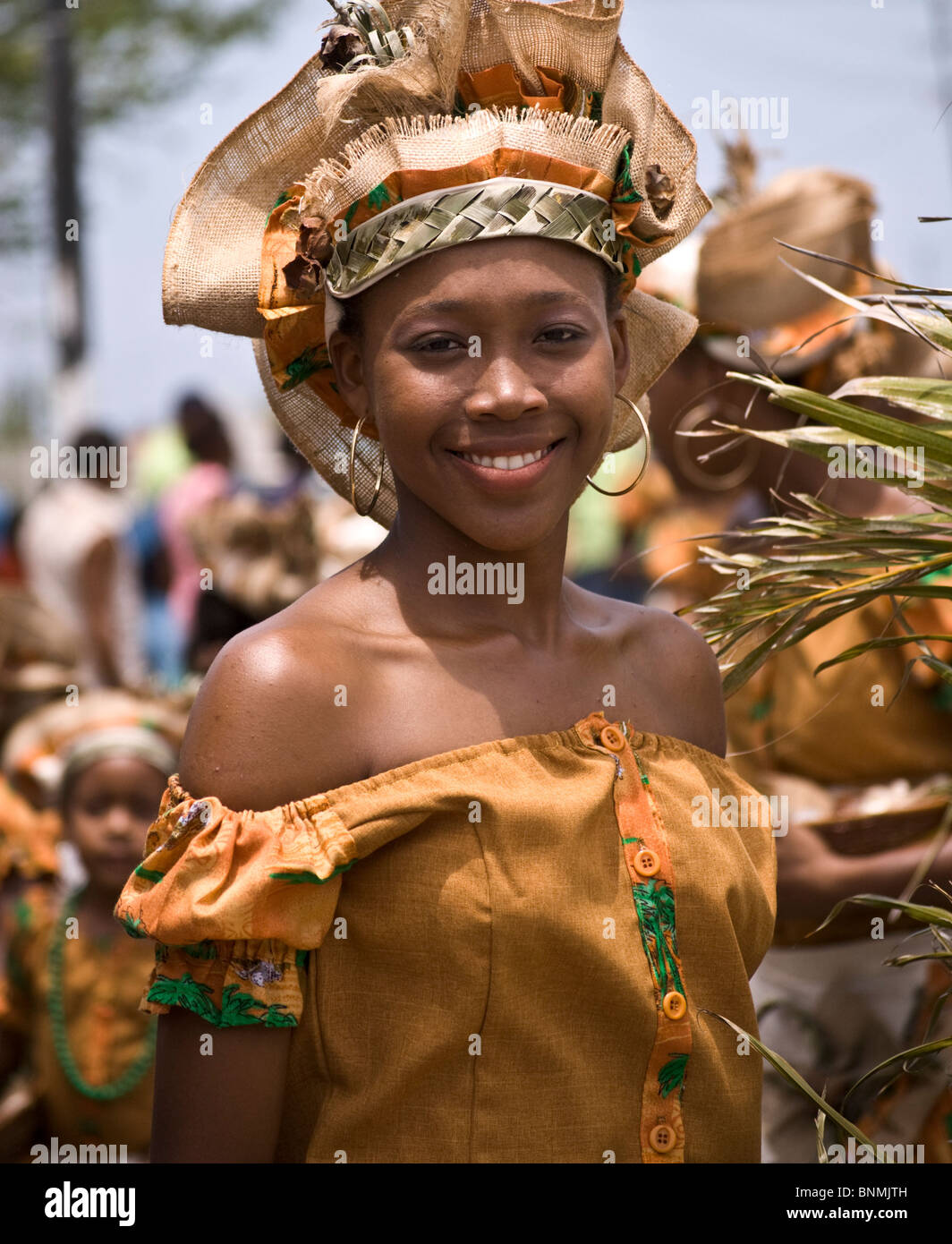 Attractive girl in full traditional costume at the unique Seu Festival