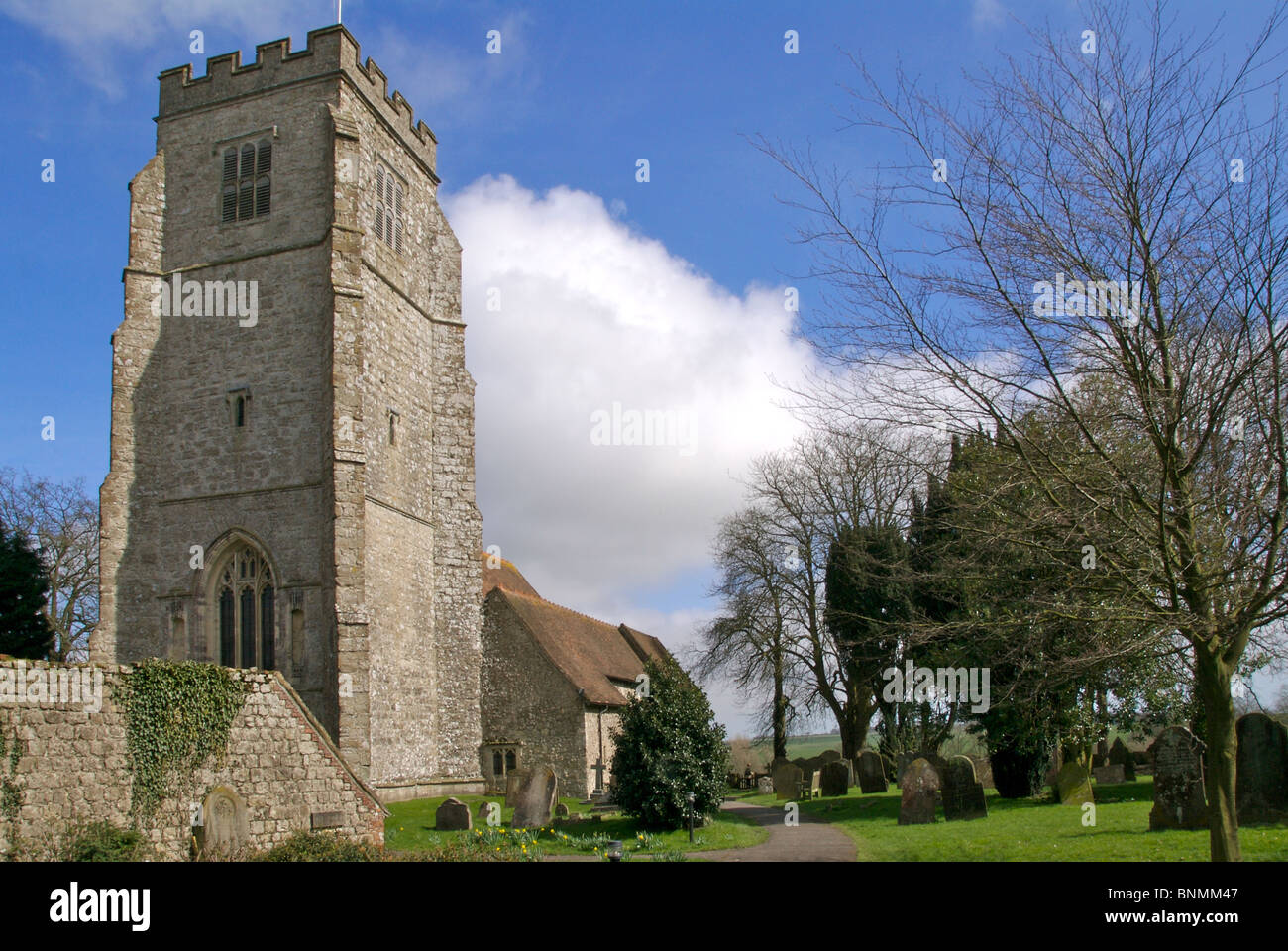 St Martins church Aldington Stock Photo