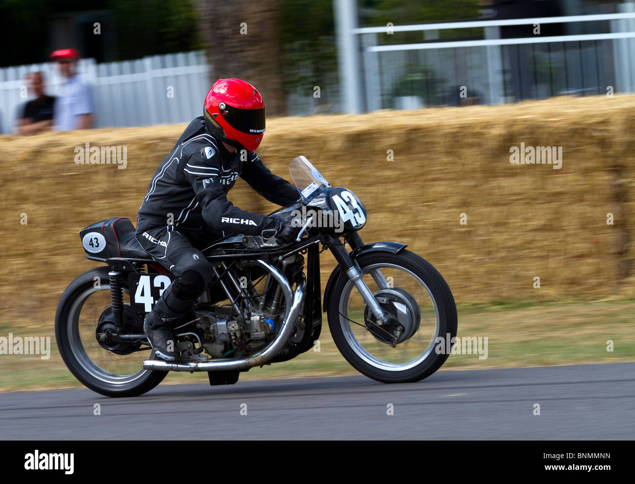 1952 Norton Jap V-Twin 'Saltdean Special' with rider Steve Keys at the 2010 Goodwood Festival of Speed, Sussex, England, UK. Stock Photo