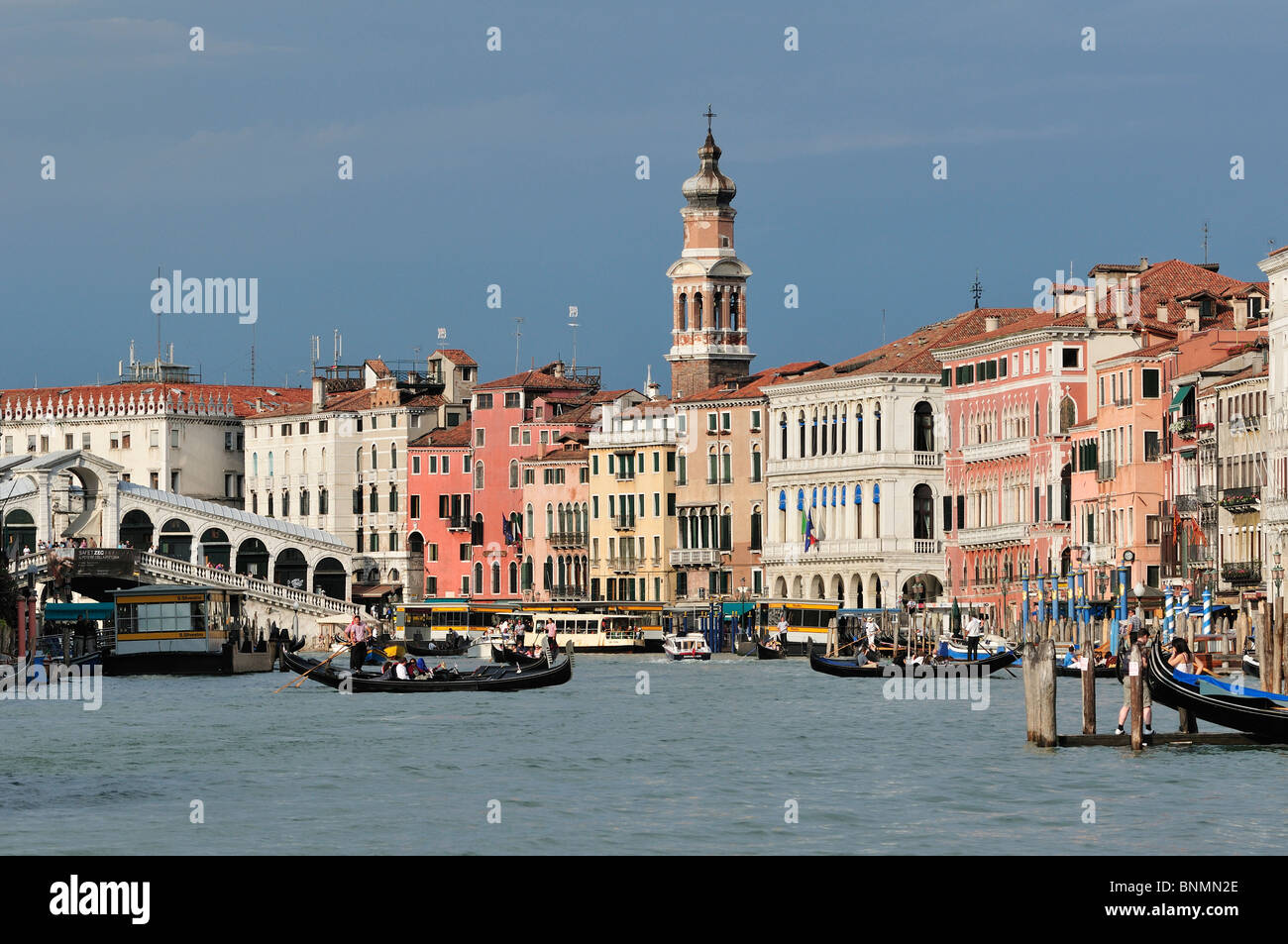 Venice. Italy. Grand Canal & the Rialto Bridge Stock Photo - Alamy