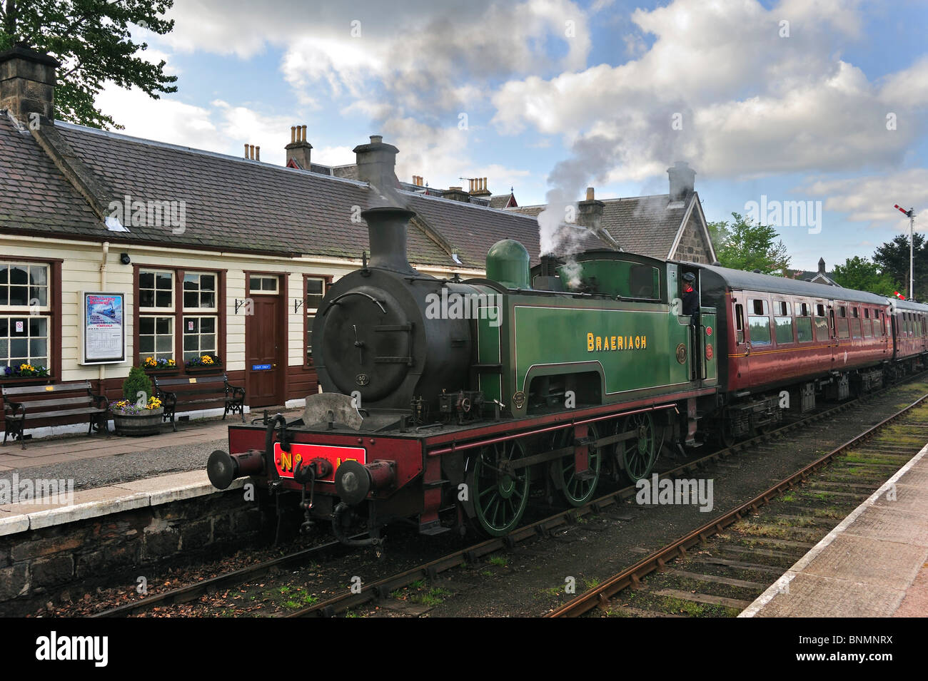 Steam engine / at the Boat of Garten railway station