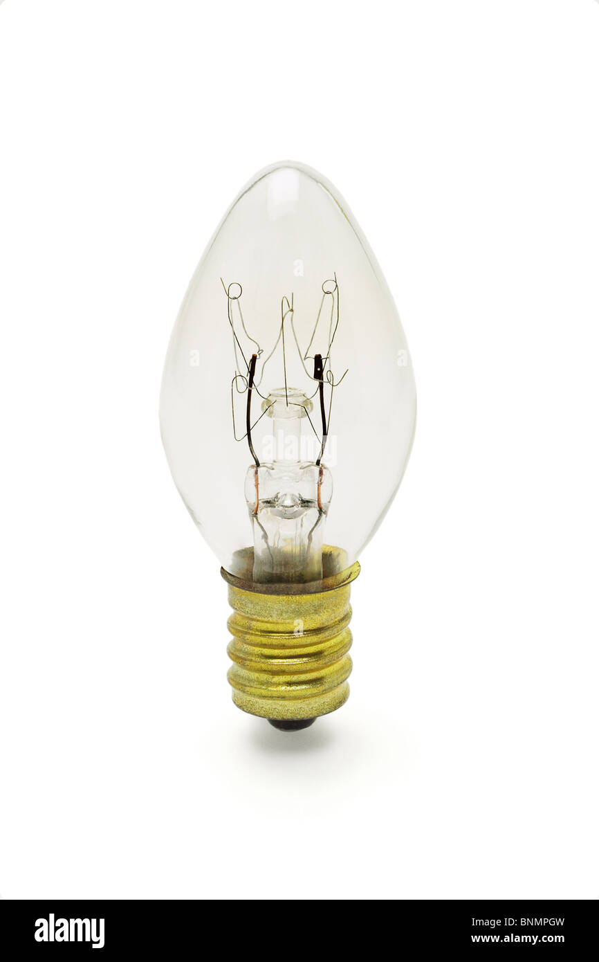 Oval shape tungsten light bulb on white background Stock Photo