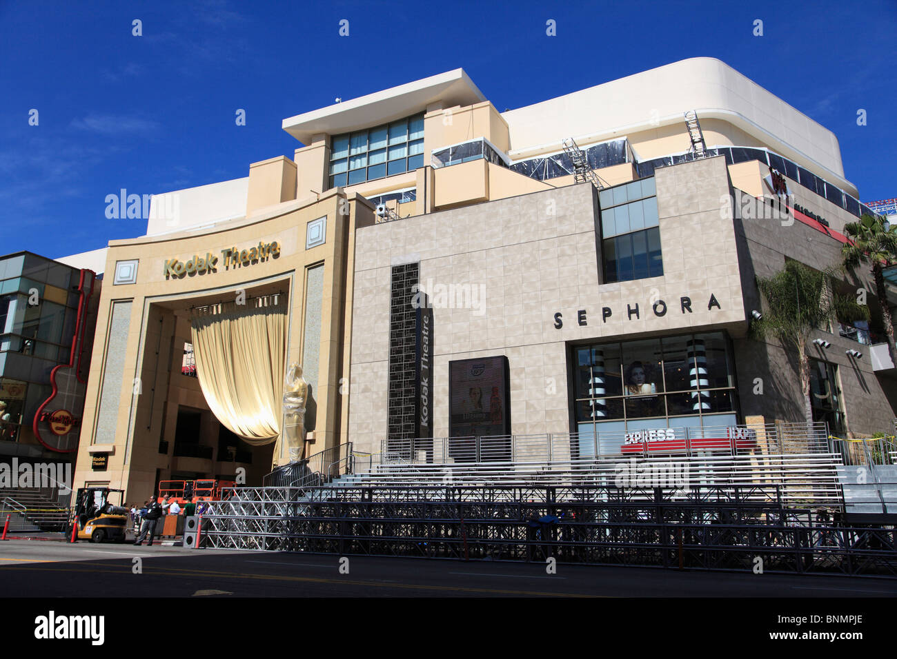 Preparations for Academy Awards, Kodak Theatre, Hollywood Boulevard, Los Angeles, California, USA Stock Photo