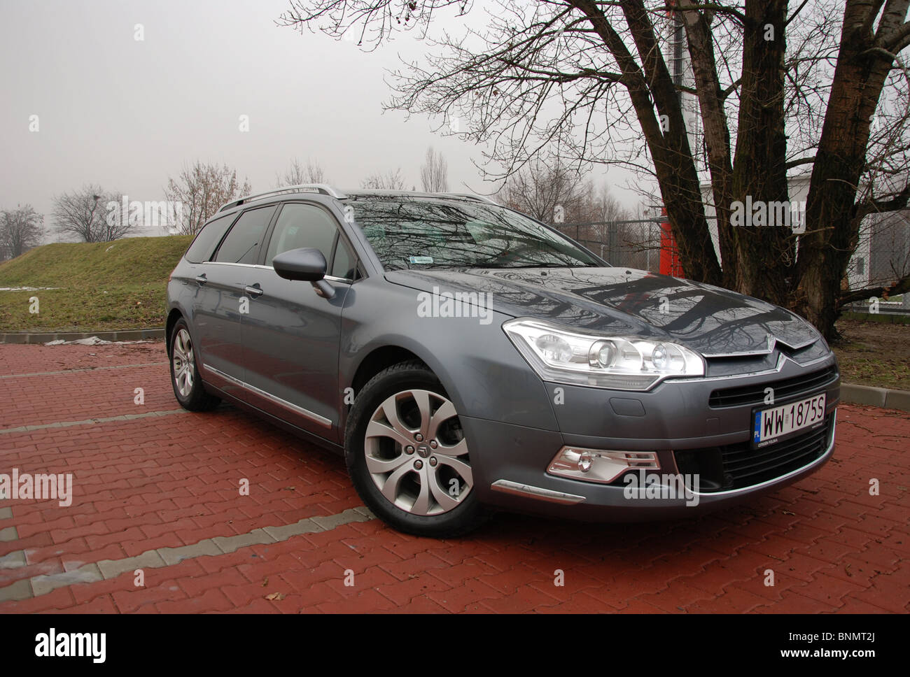Citroen C5 Tourer 2.0 HDI - MY 2009 - gray - five doors - French popular higher middle class car, segment D - on park space Stock Photo
