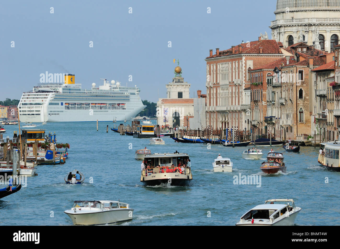 Venice. Italy. Traffic on the Grand Canal. Canal Grande. Stock Photo