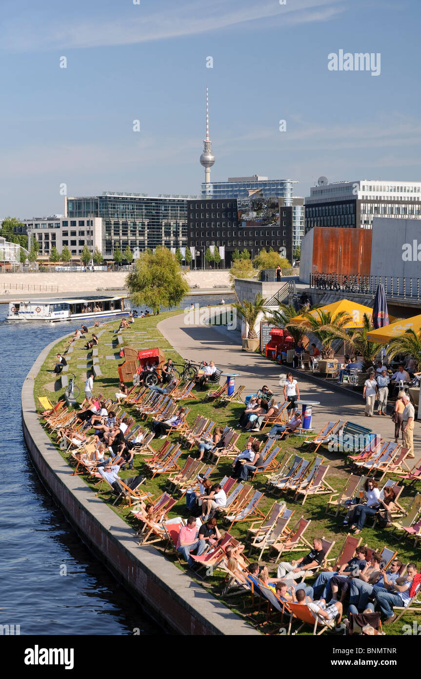 Architecture Cash building Berlin Germany Europe river flow riverside  catering trade restaurant inn building construction body Stock Photo - Alamy