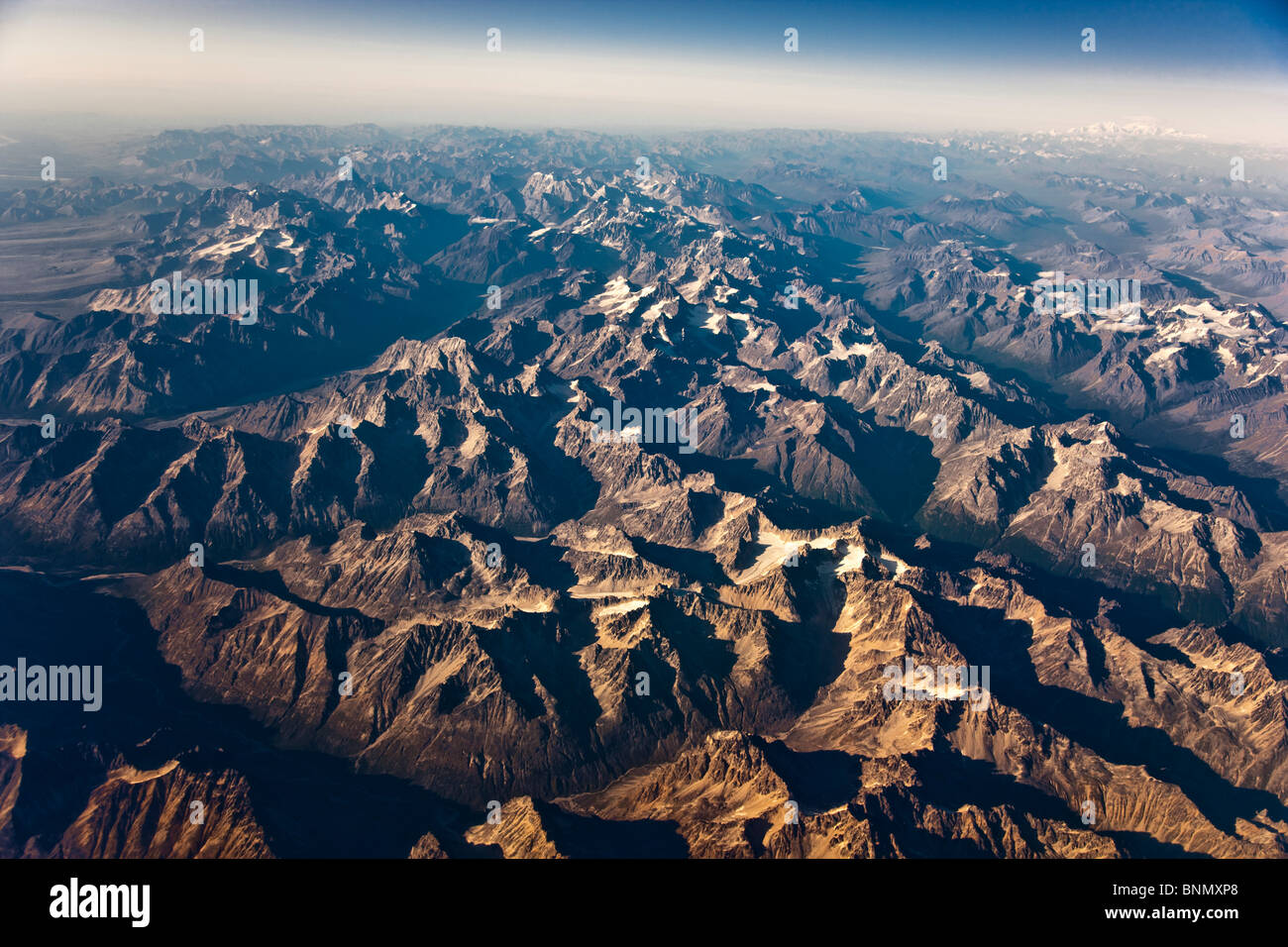 Aerial view of the Alaska Range from the west, Alaska, USA Stock Photo