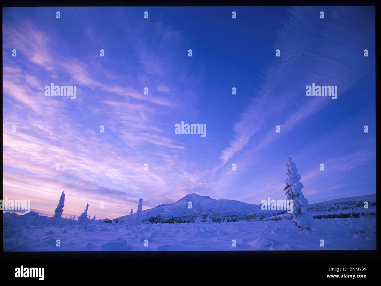 Gunsight Mountain at Sunset Alaska winter scenic Stock Photo Alamy