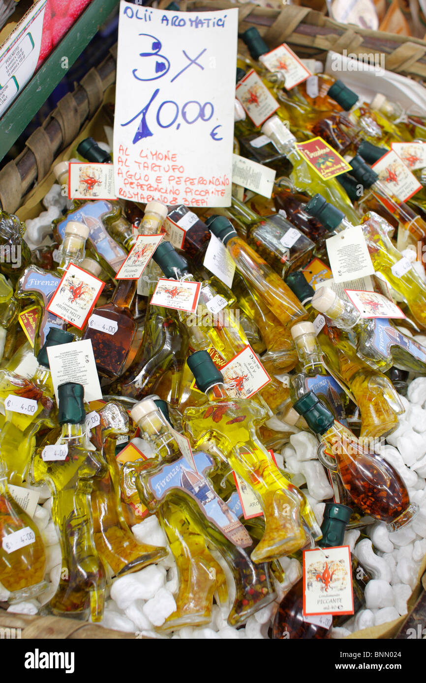 Olive oil, market, Florence, Italy Stock Photo Alamy