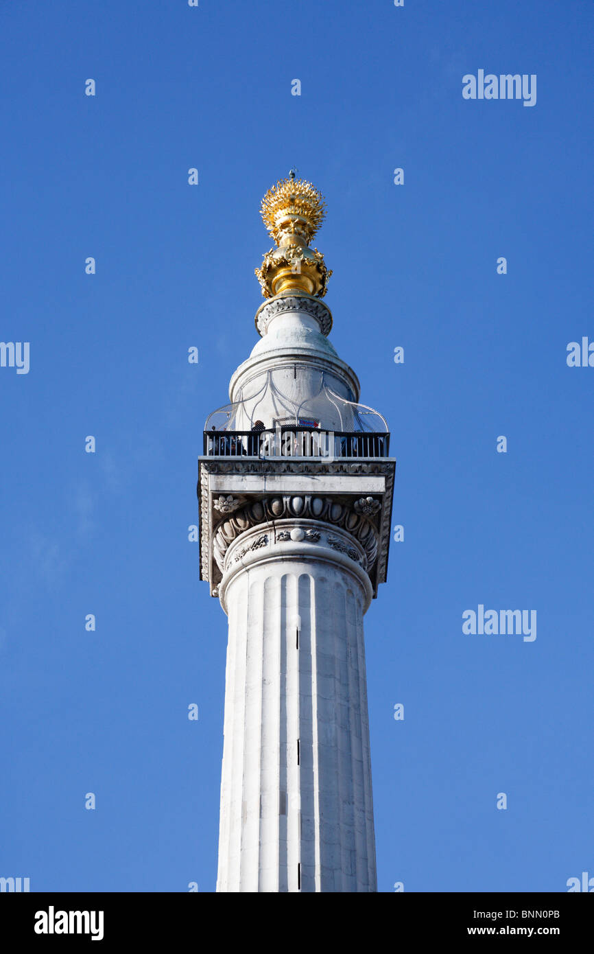 The Monument London against a blue sky Stock Photo