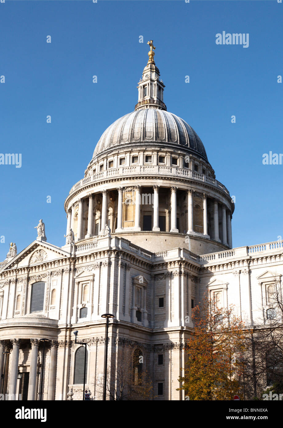 St. Paul's Cathedral seen from the South East in autumn Stock Photo