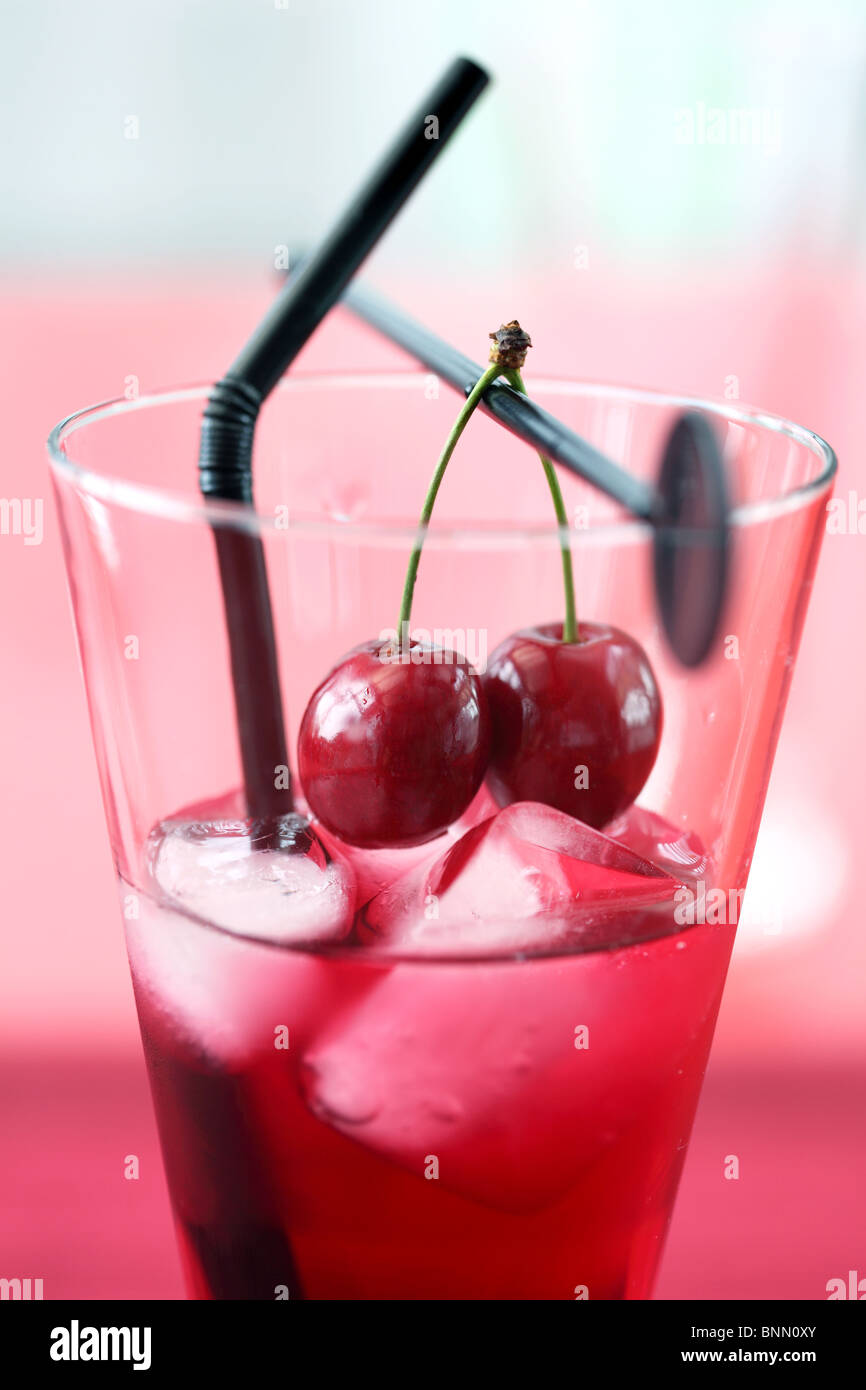 Cherry juice cocktail Stock Photo Alamy