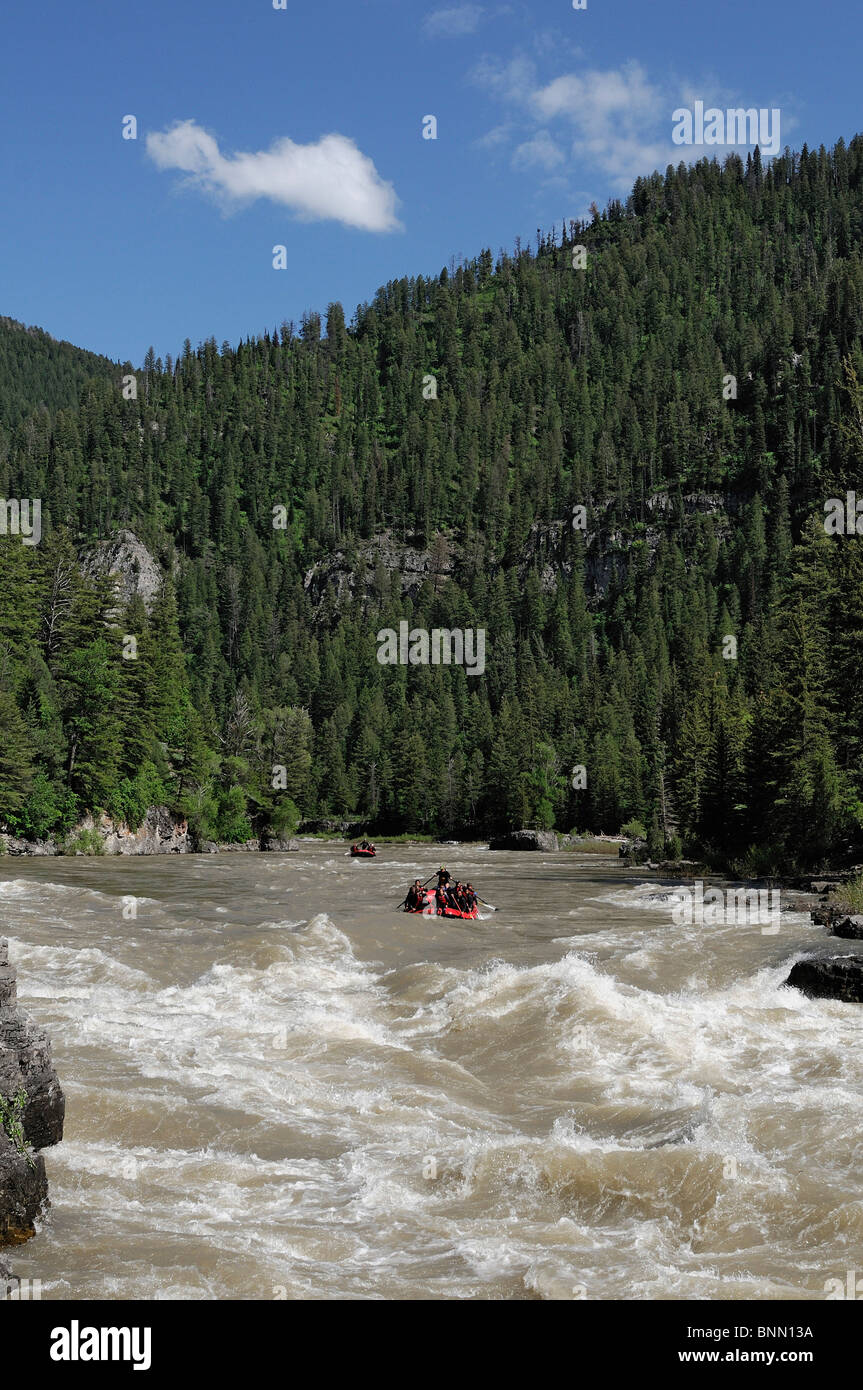 White Water rafting river Snake River Lunch Counter Rapids Jackson Hole Wyoming USA Stock Photo