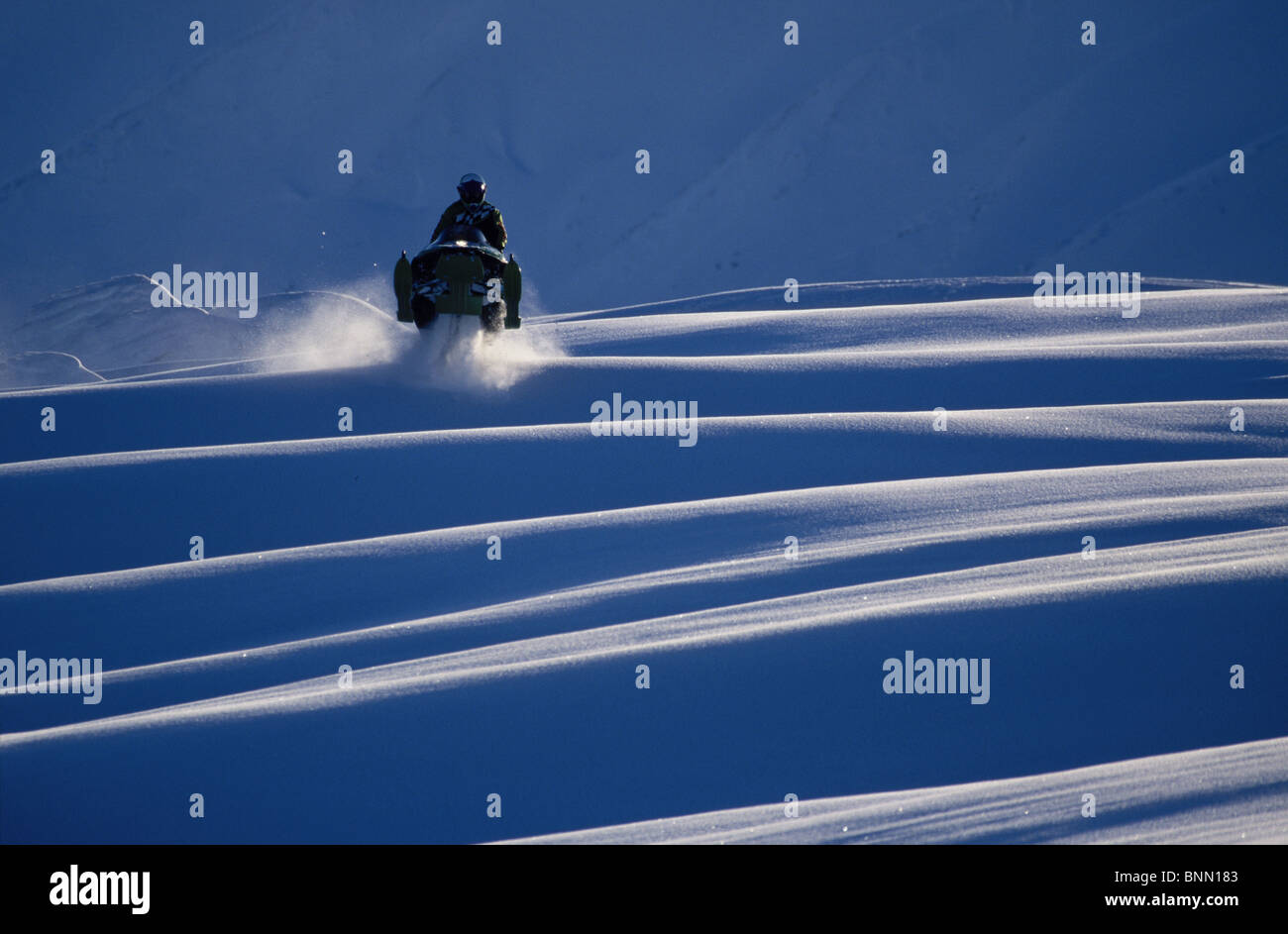 Man on Snowmachine at Turnagain Pass KP Alaska Stock Photo Alamy