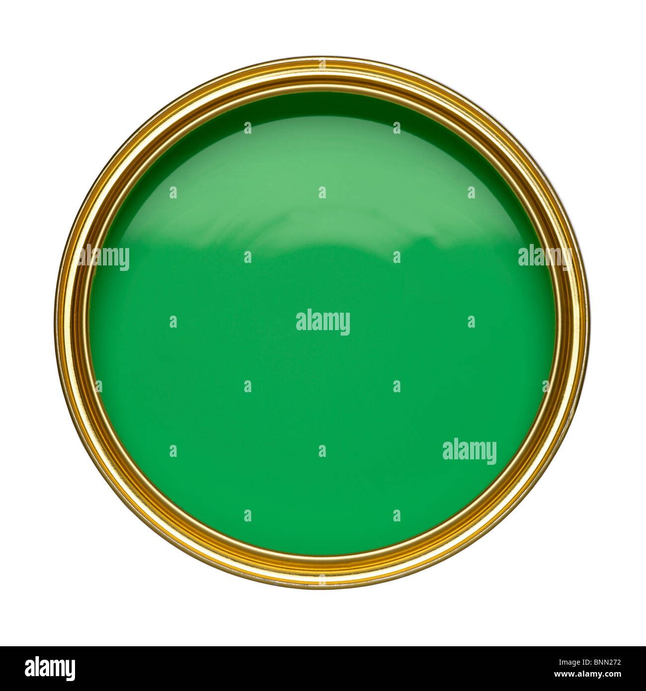 BRIGHT GREEN PAINT TIN CAN OPEN Stock Photo Alamy