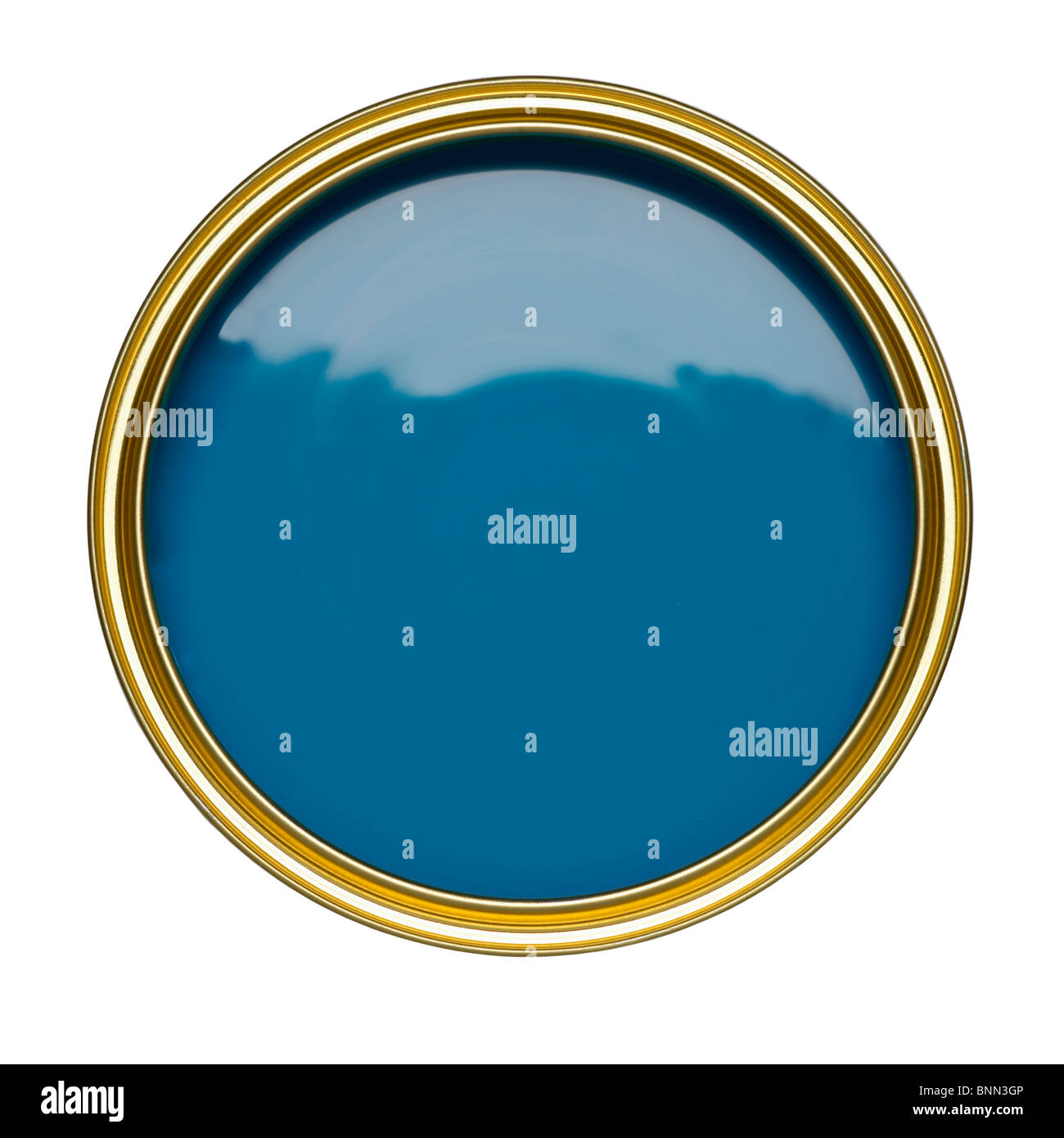 BLUE PAINT TIN CAN OPEN Stock Photo Alamy