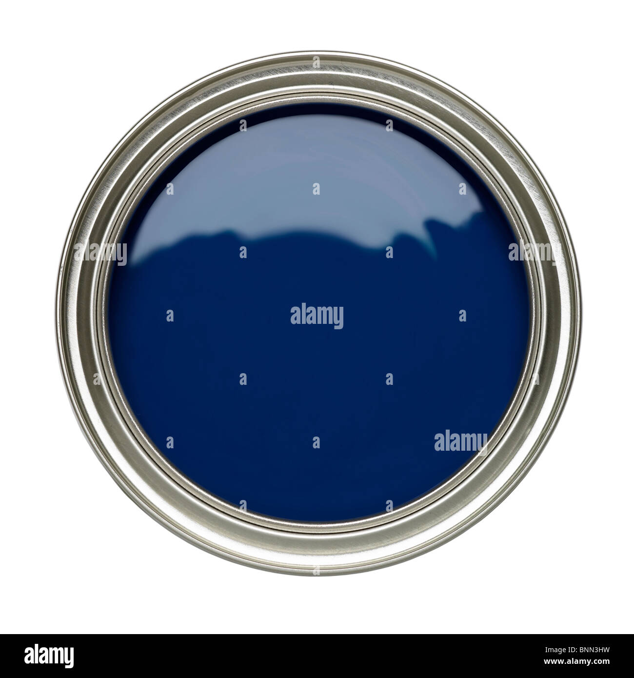 BLUE PAINT TIN CAN OPEN Stock Photo Alamy