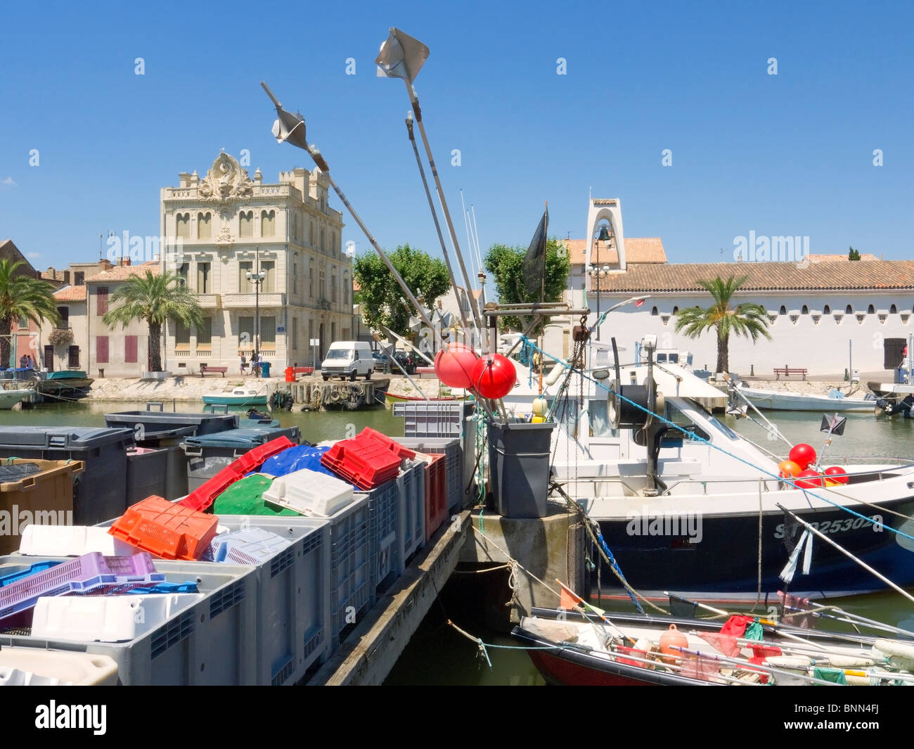 Fishing boats at Grau du Roi, in the Camargue, South of France Stock Photo