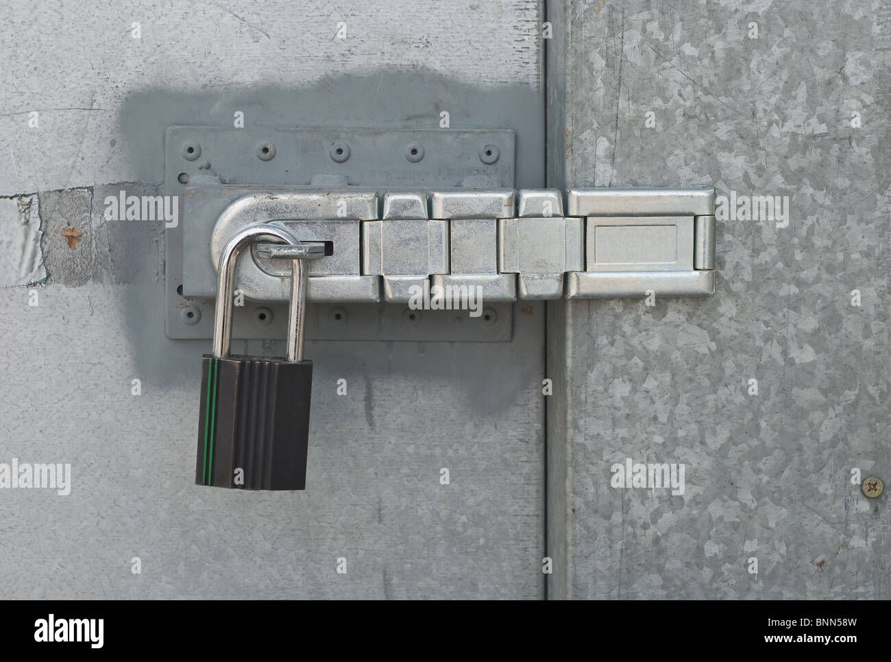 Industrial Lock on a Metallic Construction Building Stock Photo Alamy