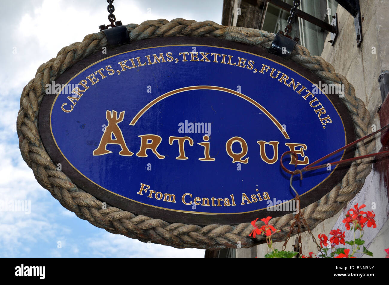 Artique sign Tetbury Stock Photo