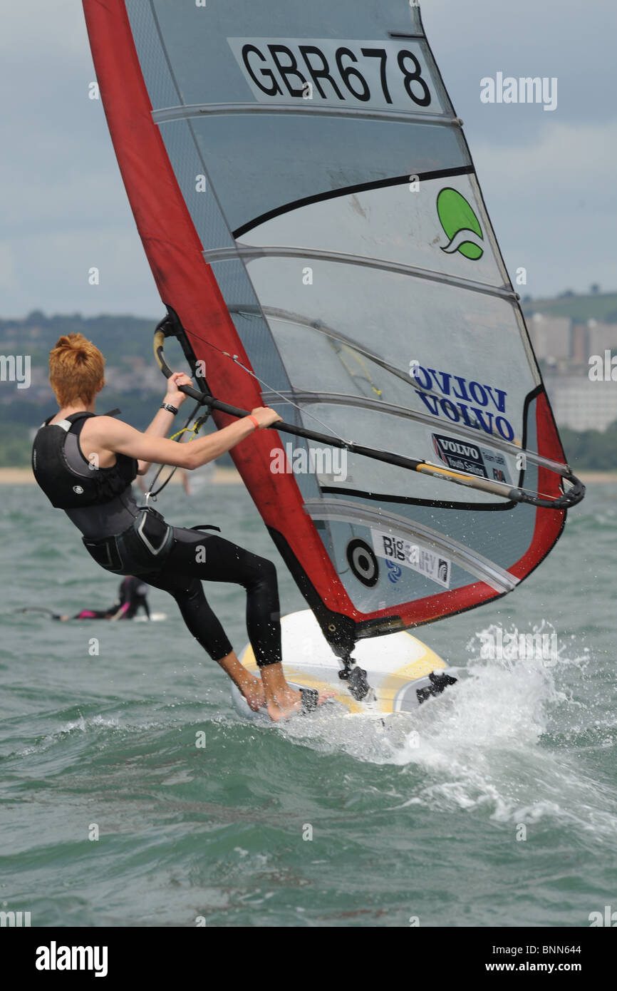 RSX  windsurfer racing at full tilt Stock Photo