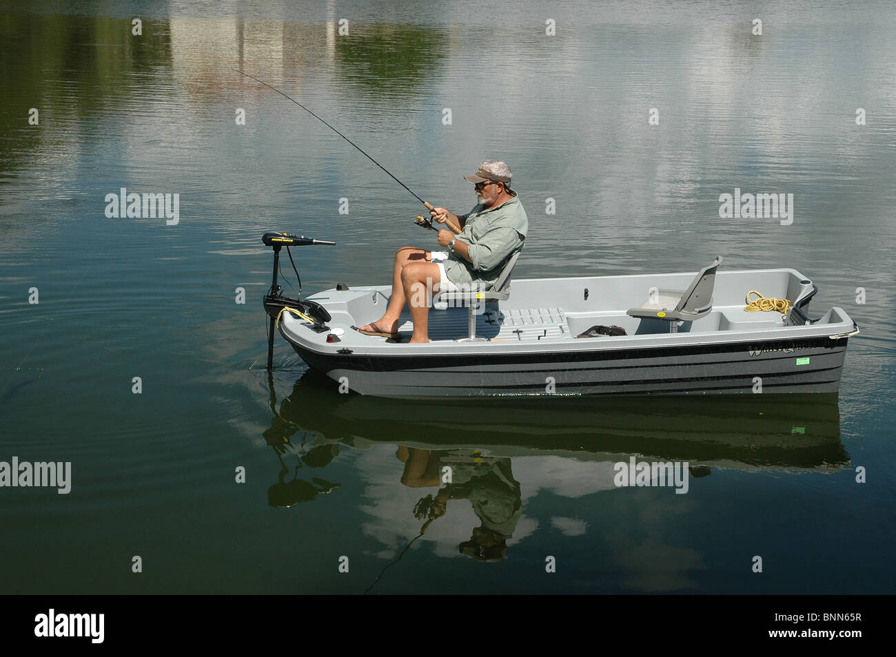 Boat trolling electric motor powered hi-res stock photography and images -  Alamy