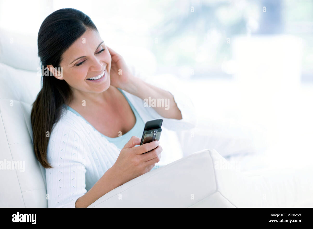 Woman texting Stock Photo