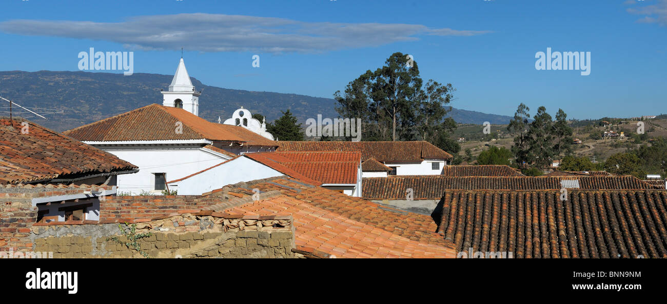 Roofs Colonial Town Villa de Layva Department Boyaca Colombia South America Stock Photo