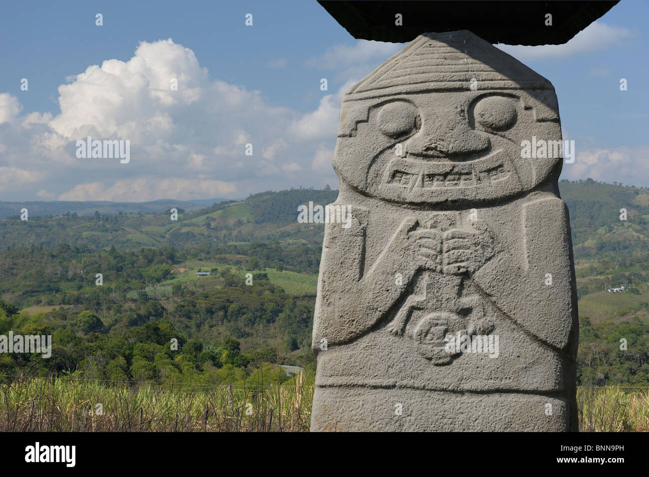 Landscape San Agustin Department Huila Colombia South America stone figure Stock Photo
