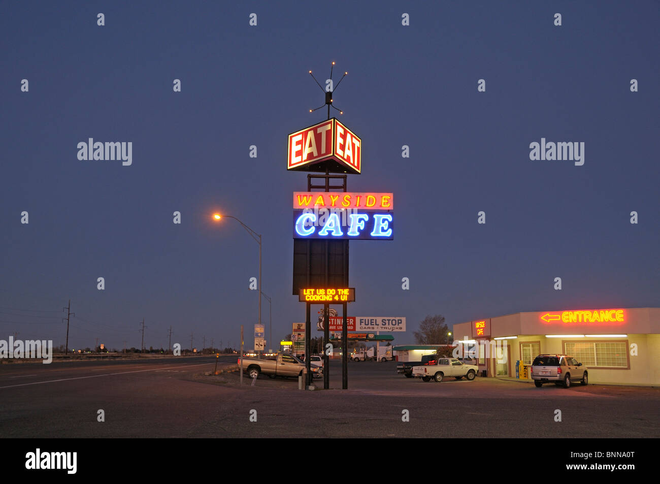 Wayside Cafe dusk night Rupert Idaho USA America United States of