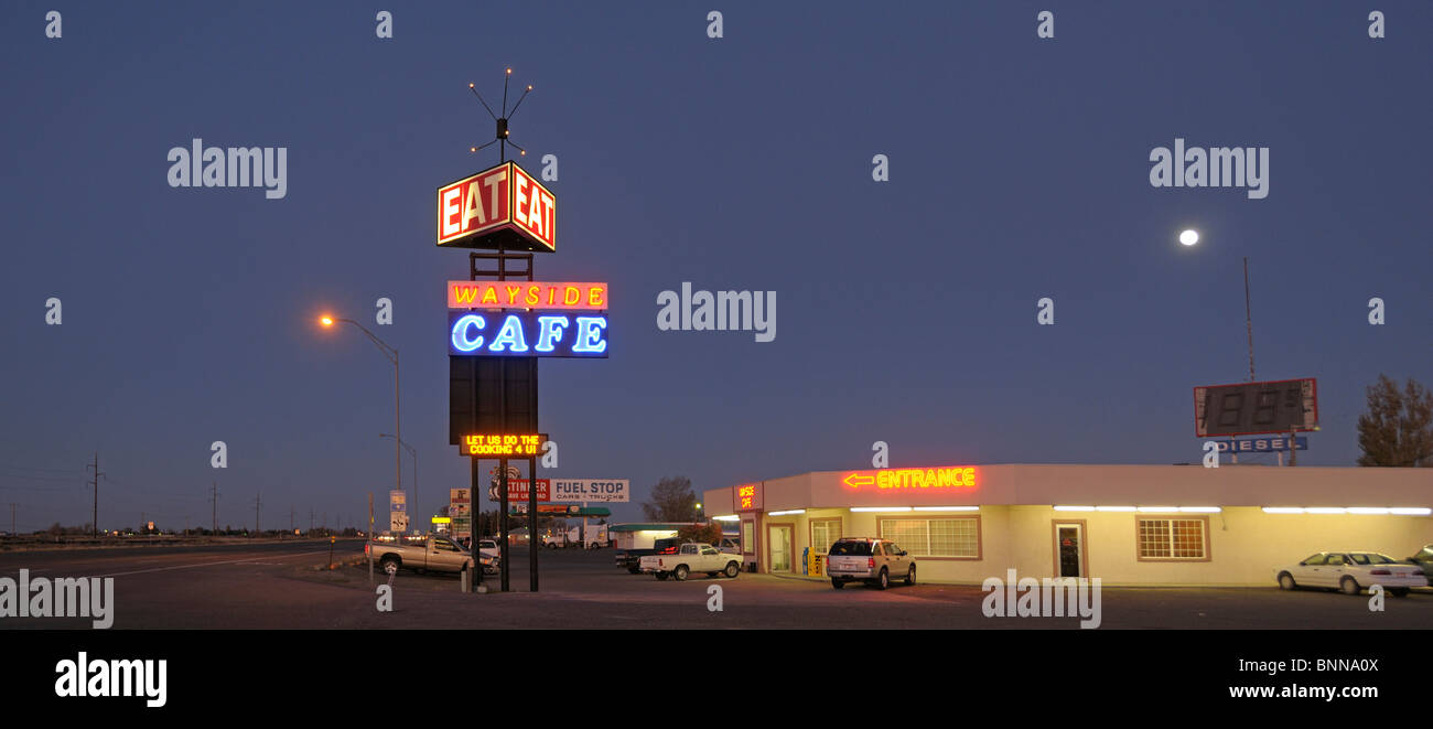Wayside Cafe dusk night Rupert Idaho USA America United States of
