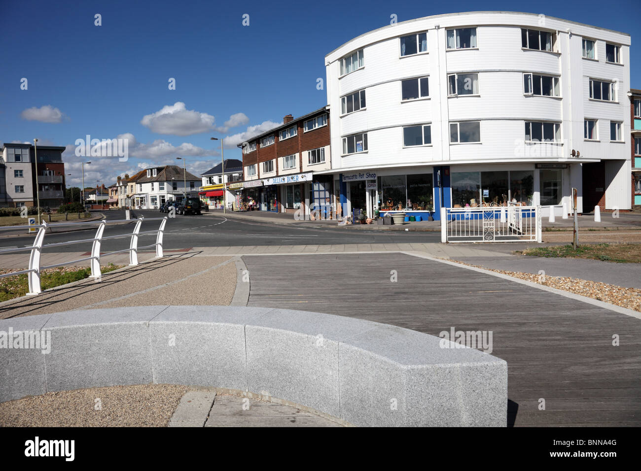 Promenade and shops at Eastoke Corner Hayling Island Stock Photo Alamy