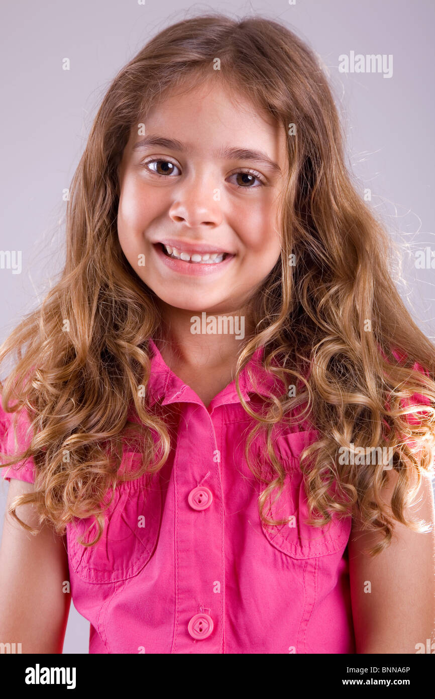 young happy girl smiling, close up portrait Stock Photo - Alamy