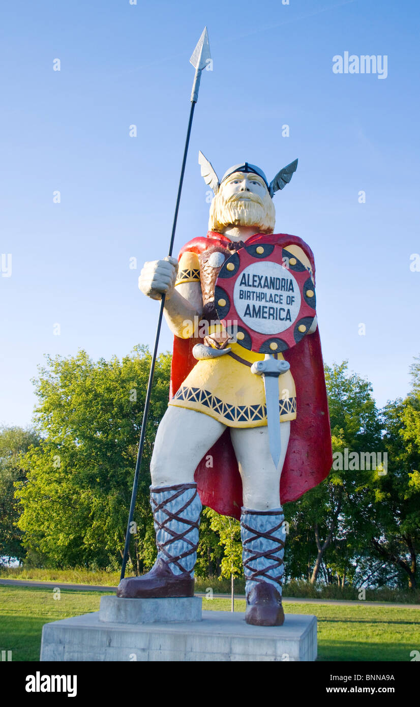 Birthplace of America Viking Statue in Alexandria Minnesota Stock Photo