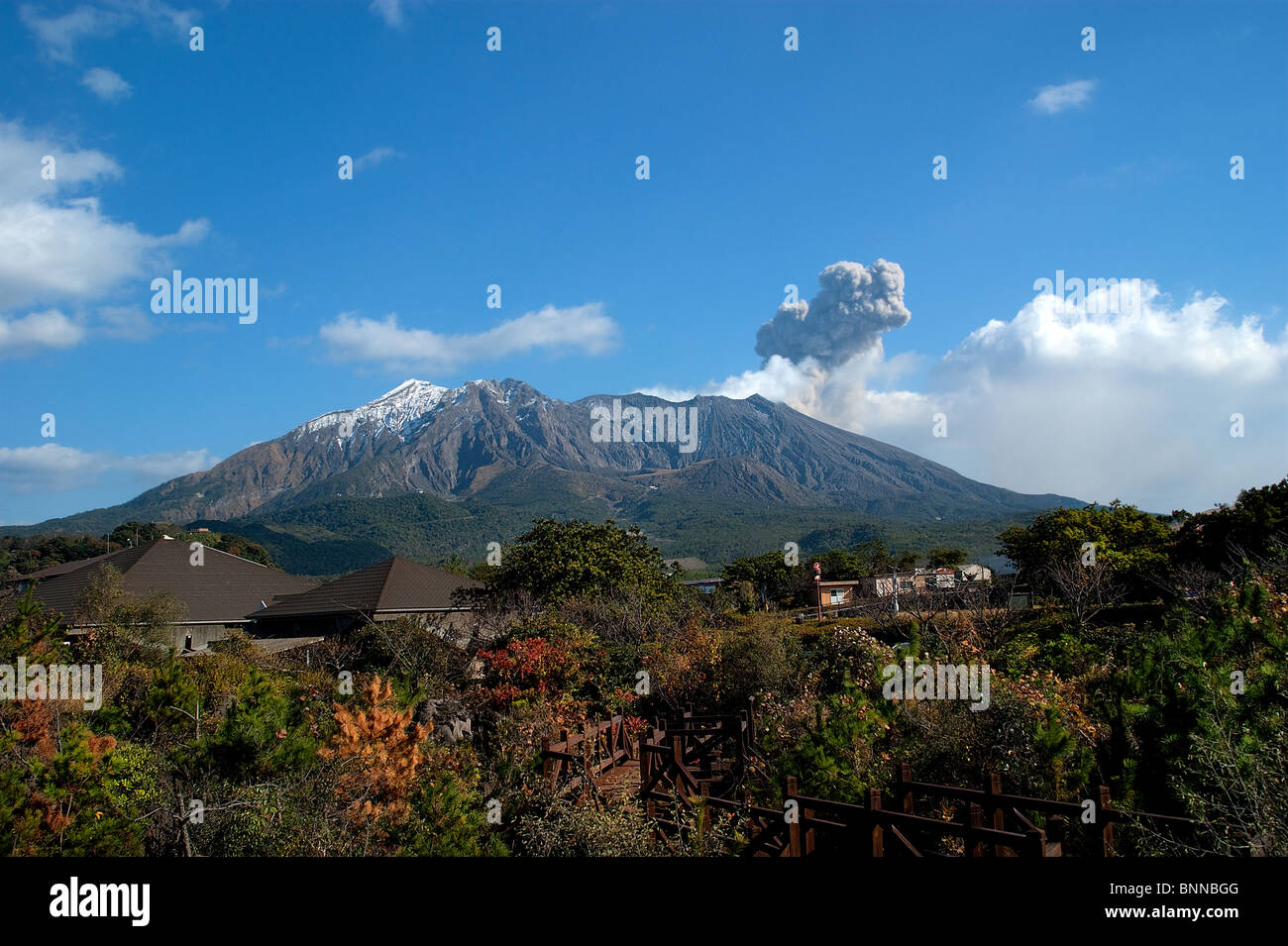 Sakurajima volcano in Kagoshima, Kyushu, Japan Stock Photo