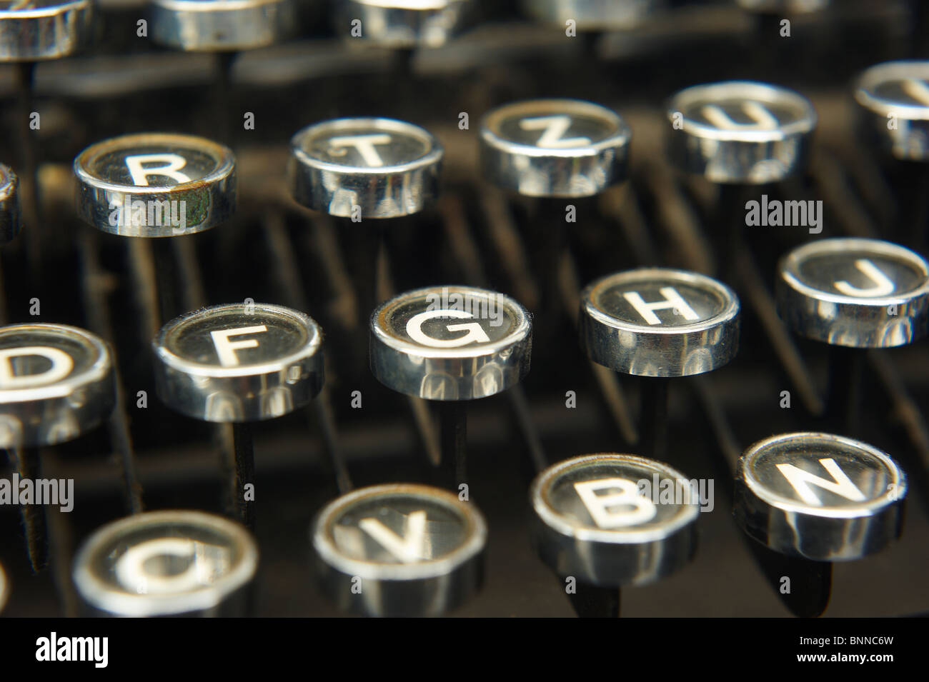 Closeup of a vintage typewriter Stock Photo
