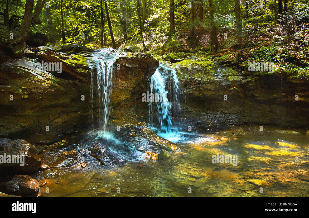 Frozen Head State Park waterfall scene during the spring of 2010. Stock Photo