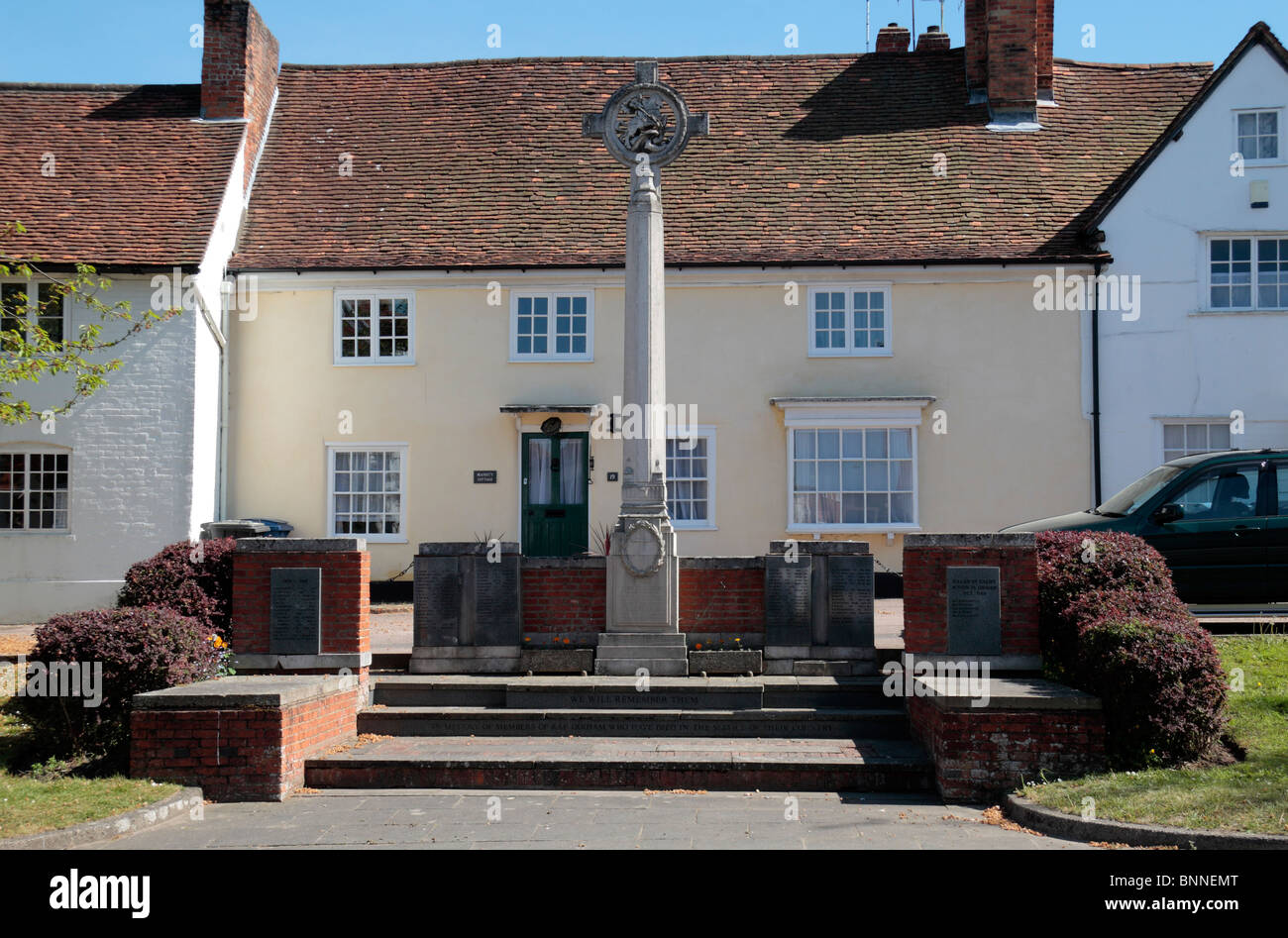 View of World War One memorial on the High Street in Odiham, Hampshire, UK. Stock Photo