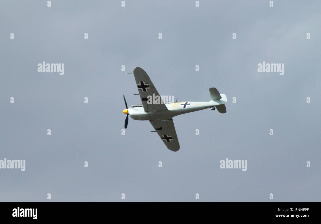 Messerschmitt BF 109 flying at Farnborough Airshow 2010 Stock Photo