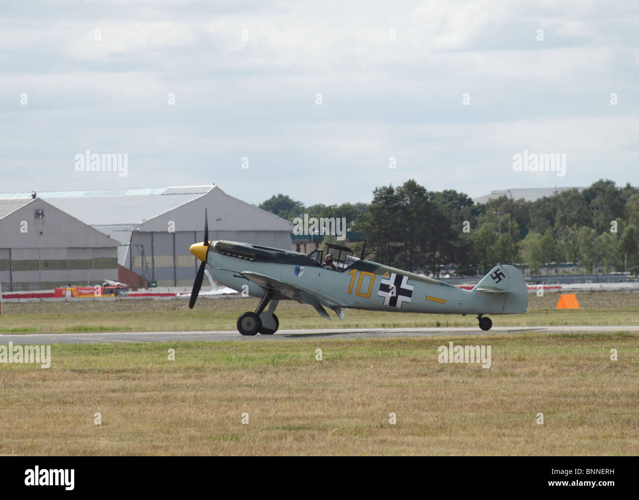 Messerschmitt BF 109 About To Take Off At Farnborough Airshow 2010