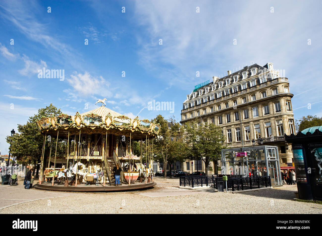A carousel in Bordeaux city centre, France Stock Photo