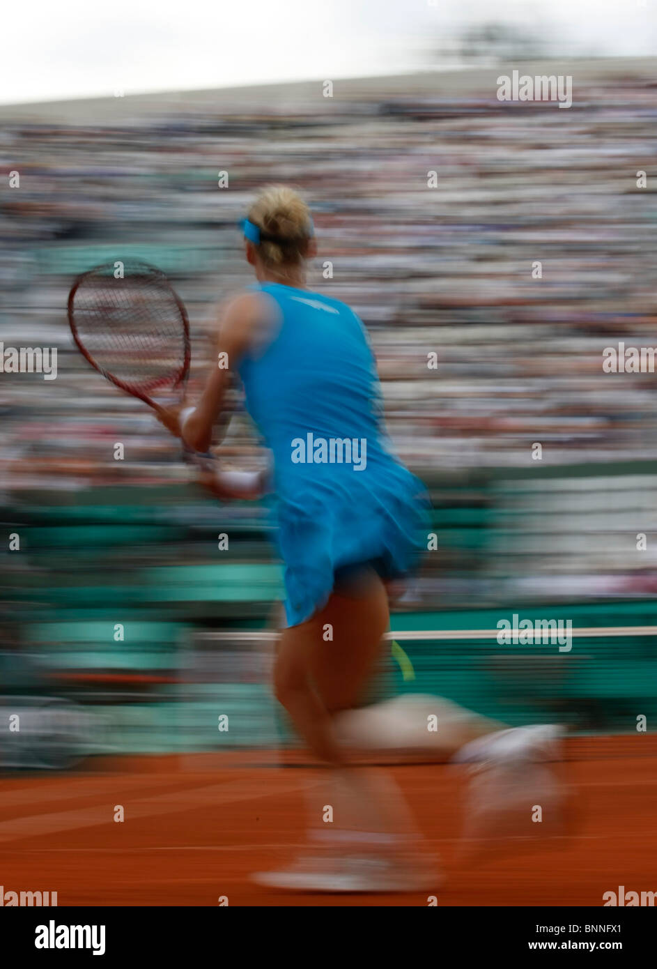 Elena Dementieva of Russia in action at the  French Open 2010 ,Roland Garros, Paris,France Stock Photo